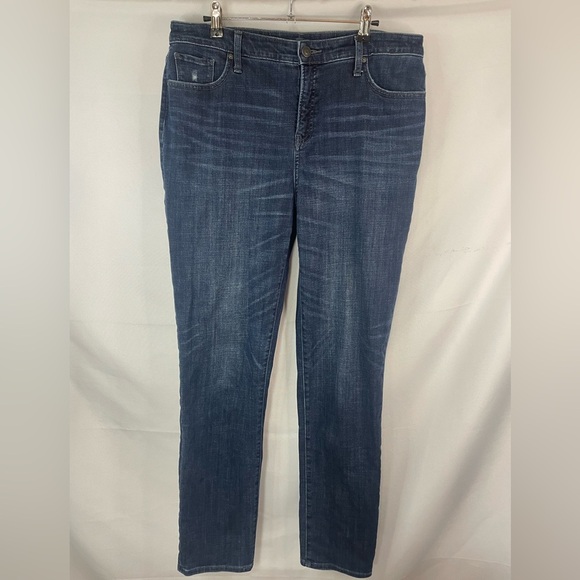 Chicos so slimming medium blue jeans. Soo cute with a little distressing. - Picture 1 of 5